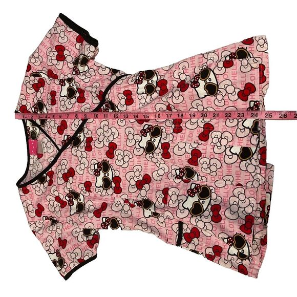 Hello Kitty Pink Nurse Scrub Medical Care Top Small Cute Sunglasses Bow Kawaii - Picture 7 of 7